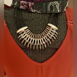 Vintage mixed metals statement necklace